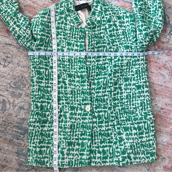 ZARA Green Jacquard tweed Jacket with Patch Pockets SZ M - Picture 13 of 16